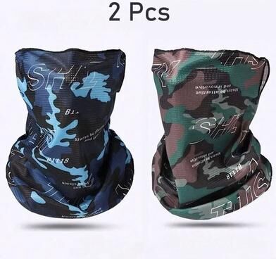 Uplift Picks Ice Silk Camouflage Sunscreen Face Mask Outdoor Sports Balaclava 2 Pcs
