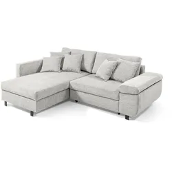 filippo Ecksofa mit Funktion Livorno Stoff Grau Hellgrau