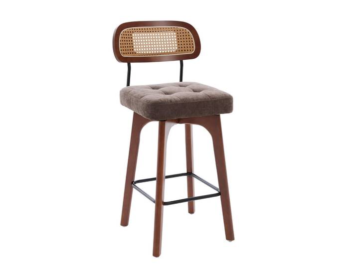 Lvhom Barhocker 2er Set, 360° drehbar, Wiener Geflecht/Chenille, 67,5cm Sitzhöhe, Kaffeebraun, Dunkelbraun, 44x96x51 cm, Esszimmer, Barmöbel, Barhocker