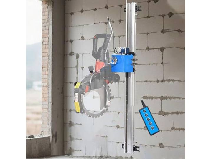 HajMyrdonyx Wandschneidemaschine Mit Betonführung, Schienenbefestigung Einstellbarer Schnitttiefe, Ringsägeführung, 150W Linearschienen-Schneidemaschine Zur Automatischen Wandmontage 3m
