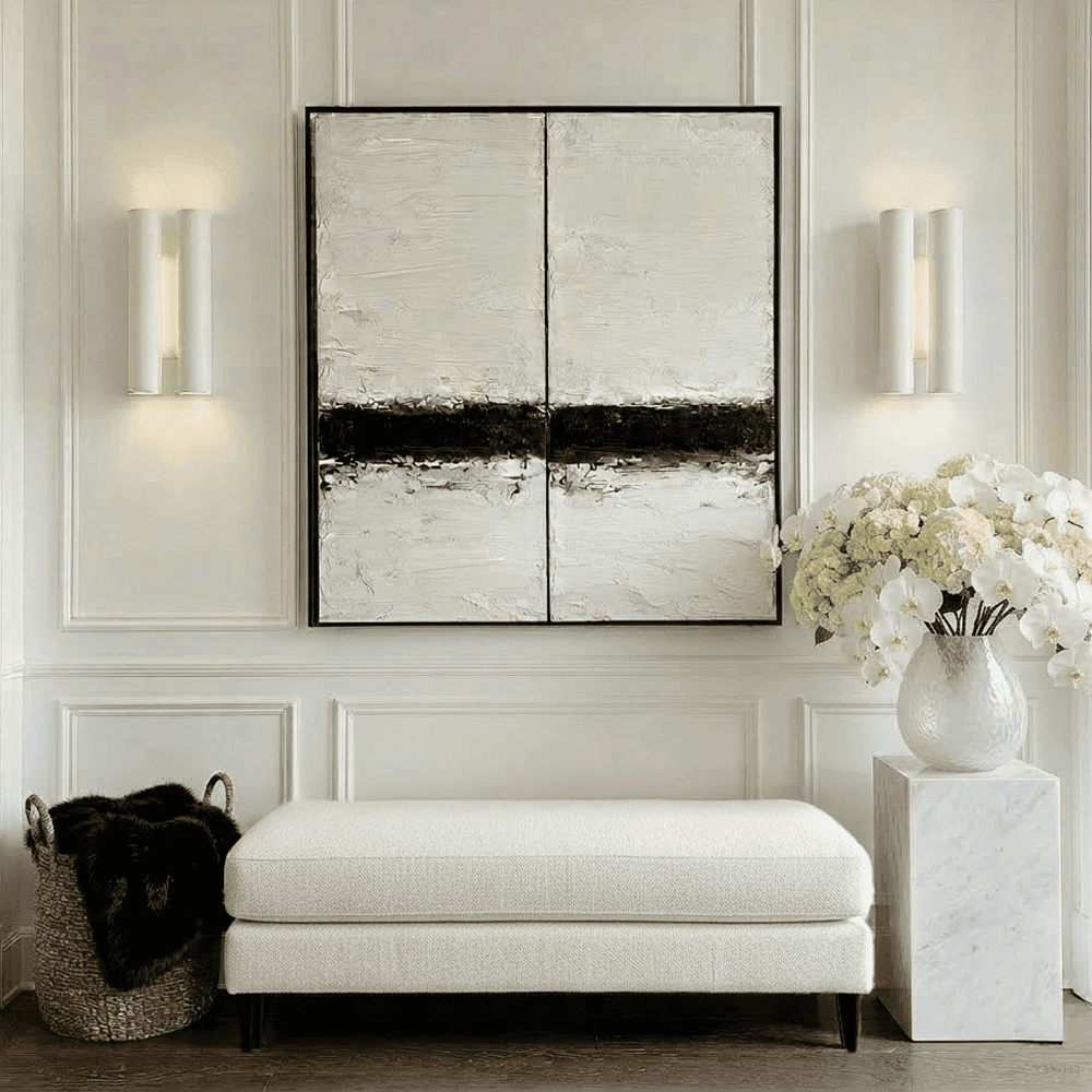 Genevieve Cream Velvet Large Footstool