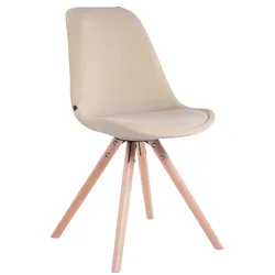 CLP Besucherstuhl Toulouse Samt Rund natura   Farbe: creme, Gestell Farbe: natur