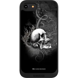 Nivocase Handyhülle für Apple iPhone 7 Hülle NIVOpure Case Schwarz Gothic Schädel Totenköpfe (Apple iPhone 7), Smartphone Hülle, Schwarz
