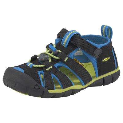 Sandale KEEN "SEACAMP II CNX", Mädchen, Gr. 29, bunt (schwarz, lime), Synthetik, Schuhe Sandale