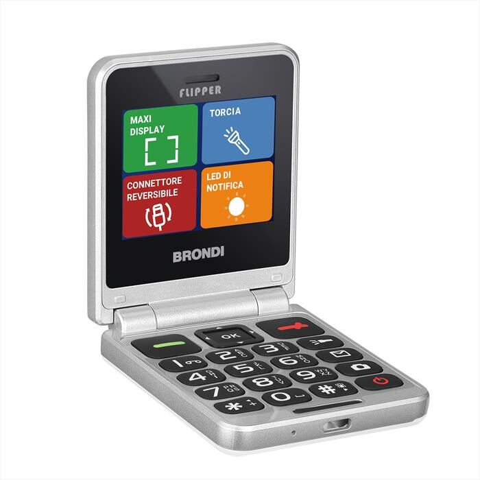 Brondi Cellulare Flipper-white Metal