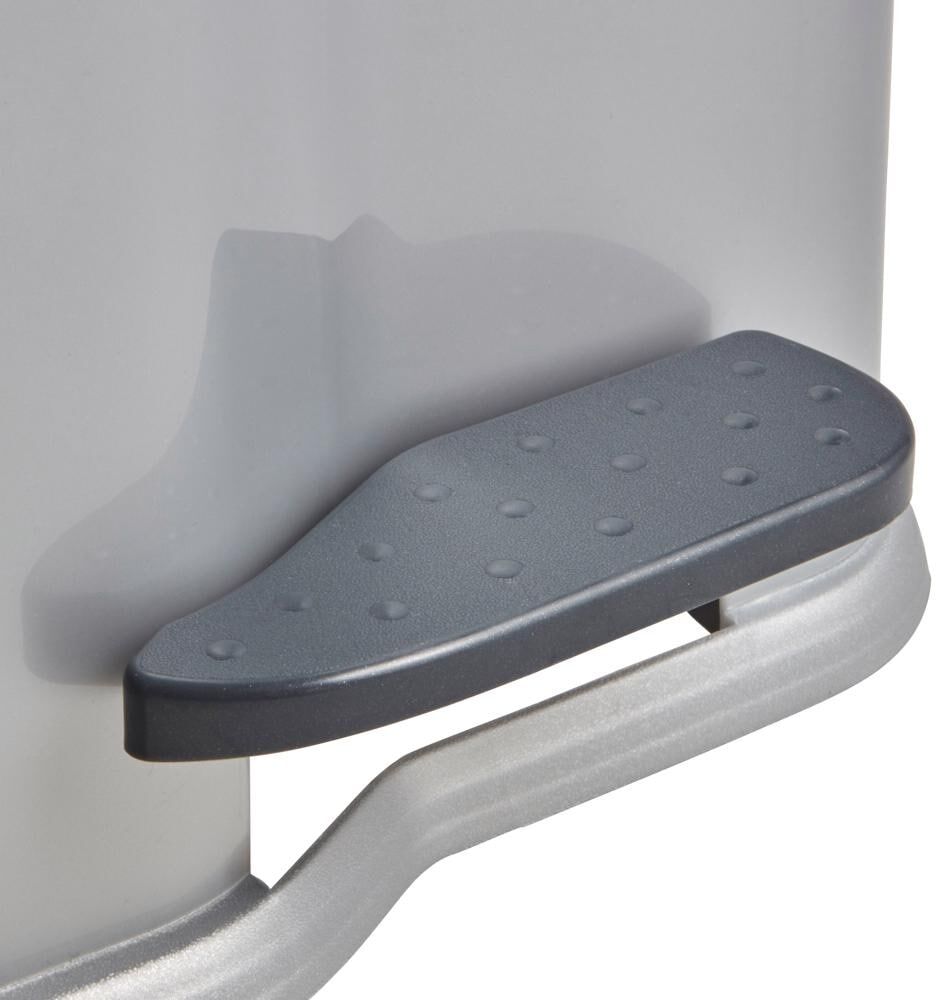 Mülleimer KEEEPER "gunnar", grau (silberfarben, anthrazit), B:39,5cm H:43cm T:29cm, Kunststoff, Mülleimer, Mülleimer, Treteimer 7 l + 15 l, mit 2 Abfallbehältern, Made in Europe silberfarben, anthrazit B/H/T: 39,5cm x 43cm x 29cm, 22 l