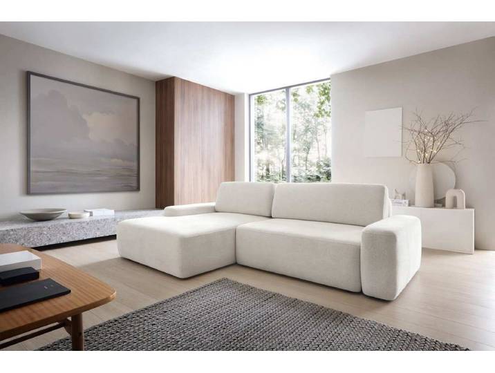 Designer Ecksofa Bianca mit Schlaf- und Klappfunktion - Rechts - Luxusbetten24