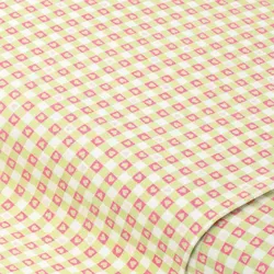 Baumwollstoff Karo/Herzchen "Mona", lindgrün/rosa