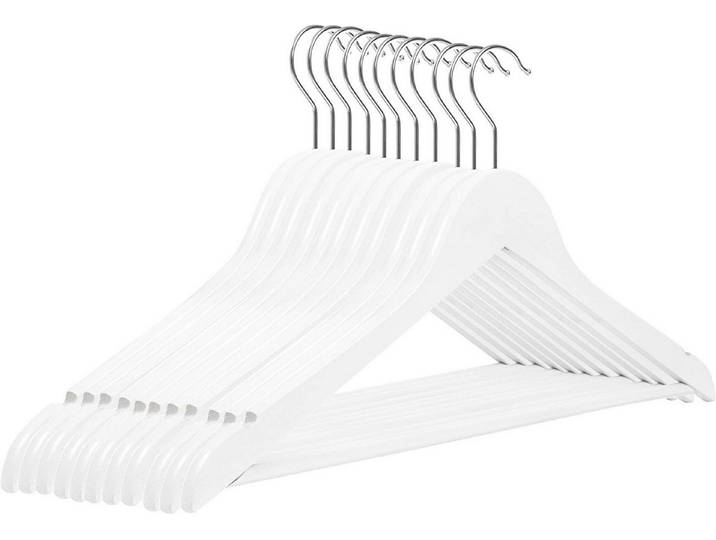 RSR Hangers Kleiderbügel Holzbügel Hemdenbügel Holz Weiß 44,5 cm 360° Haken, (100-tlg)