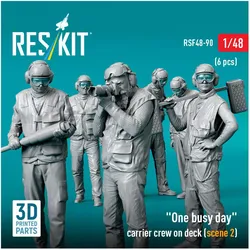 ResKit One busy day carrier crew on deck (scene 2) (6 pcs) (3D Printed)