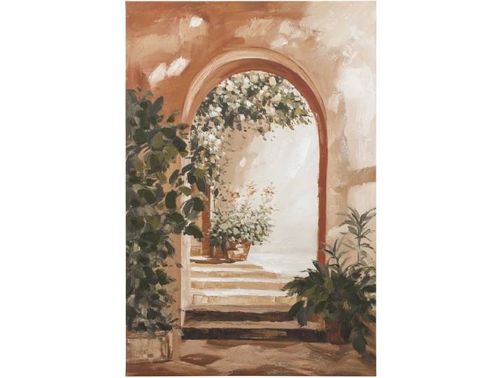 Bedruckte und handbemalte Leinwand EVASION 1 Stück mehrfarbig 80x120x3.5cm