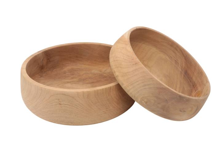 Set Saladier artisanal en teck