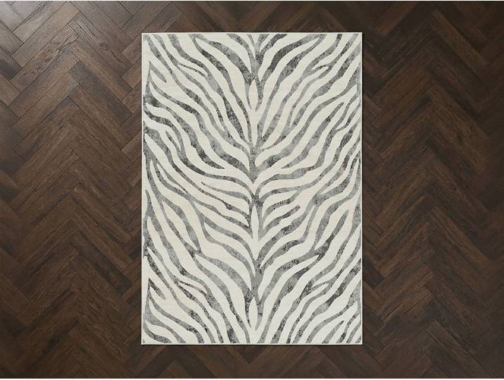 Tapis poils ras ZORA motif zèbre
