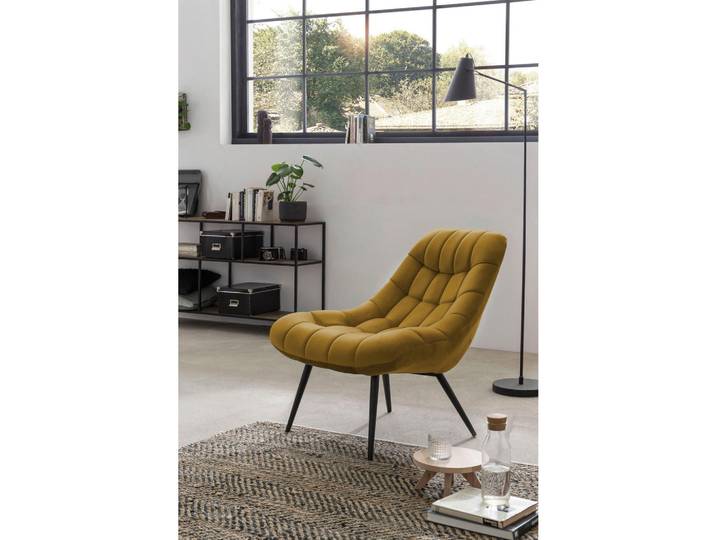 Livetastic Xxl-Sessel, Gelb, Schwarz, Metall, 76x85.6x85.6 cm, Wohnzimmer, Sessel, XXL-Sessel