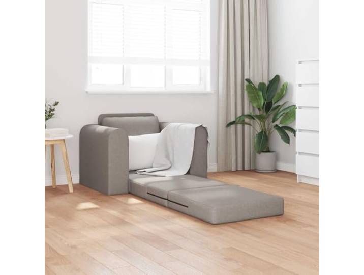 KTHLBRH Schlafsofa Taupe 98 x 71 x 83 cm Stoff Gestell aus Metall und Sperrholz, Bezug aus Polyester, abnehmbare Bezüge, einfache Umwandlung