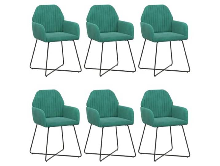 KKgypkn Esszimmerstühle 6 pcs Samt Türkis 55x50x84 cm Atmungsaktiver Sitz, geneigte Rückenlehne, Metallrahmen, pflegeleicht, ergonomisches Design