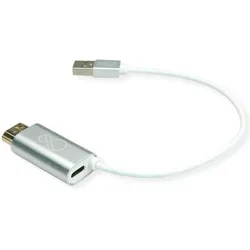 Bachmann Ochno Adapter HDMI zu USB-C und USB-A - Adapter - Digital/Daten (HDMI), Video Adapter, Silber, Weiss