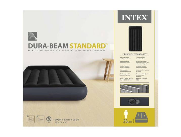 Dura Intex Beam Standard Classic Twin 99 x 191 x 25 cm - Farbe: schwarz - Luftbett