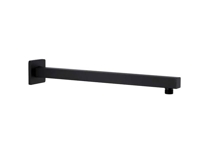 vidaXL Duscharm Quadratisch Edelstahl 201 Schwarz 40 cm