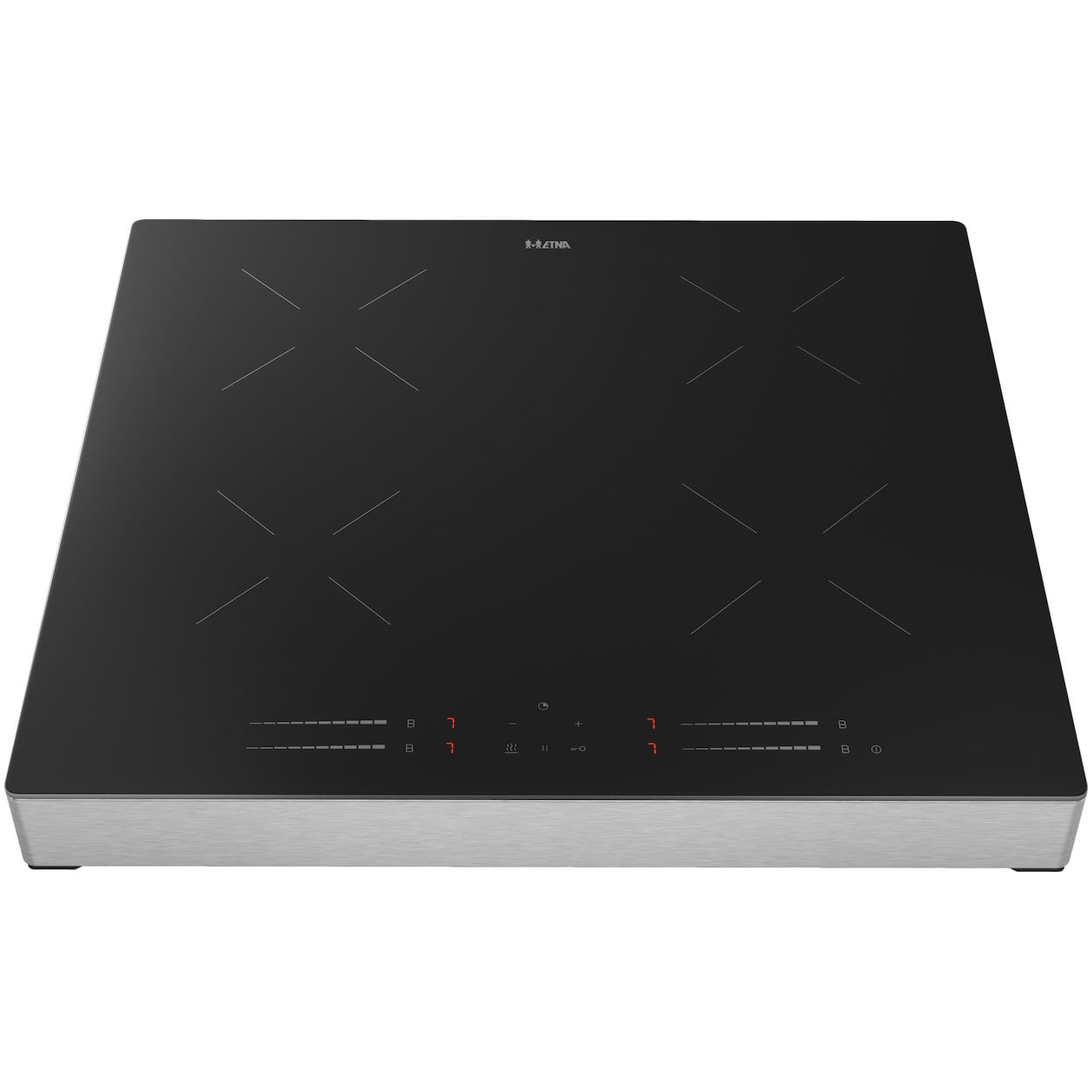 Etna KIV364RVS Inductiekookplaat, Zwart en Grijs, 4 zones, Inbouw