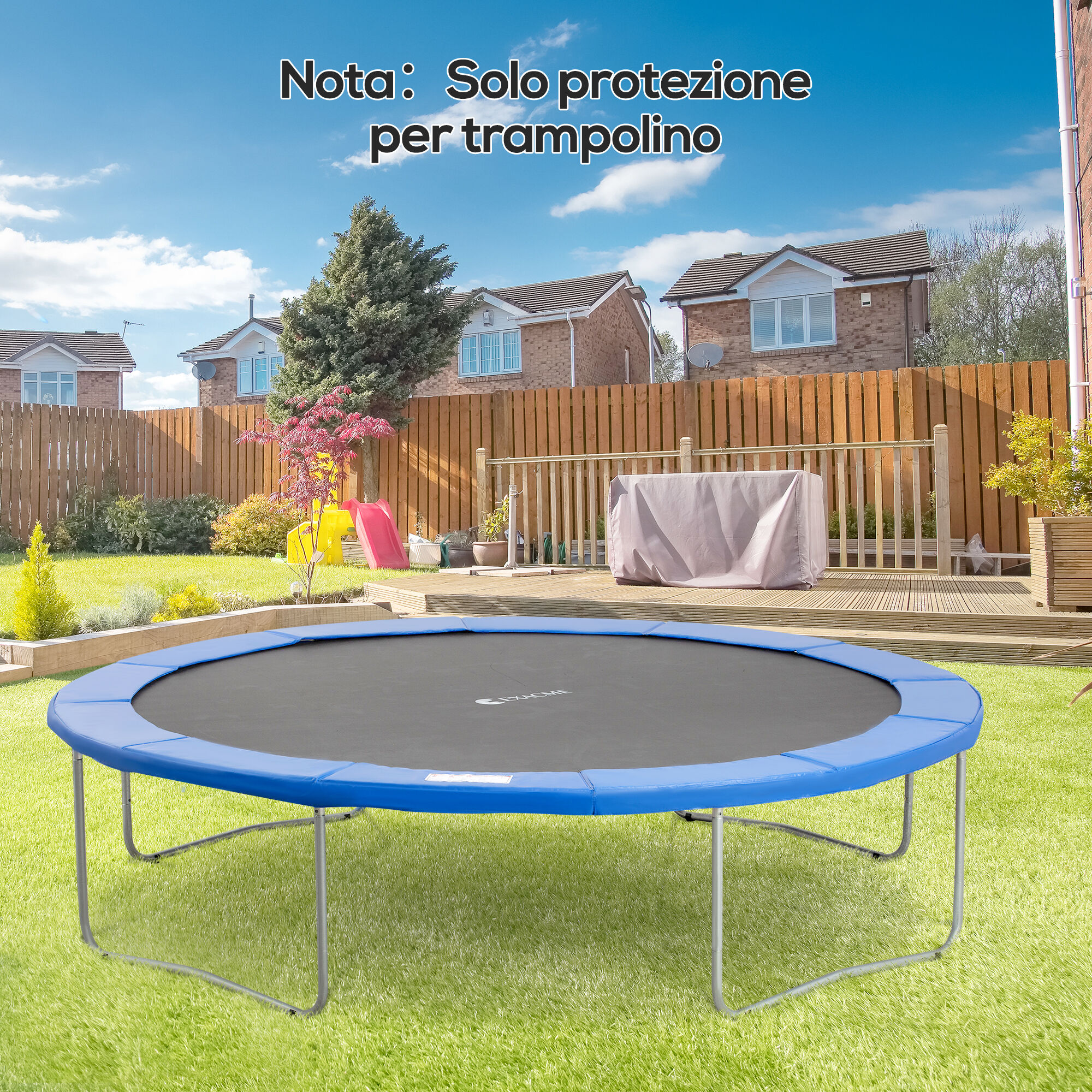 Altro Copertura Imbottita Bordo Trampolino, Protezione Per Tappeto Elastico Giaridno In Plastica, Ø366cm, Nessun Foro Per Palo, Blu