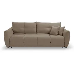 BETTSOFA MODA Beige Chenille-Stoff mit Schlaffunktion
