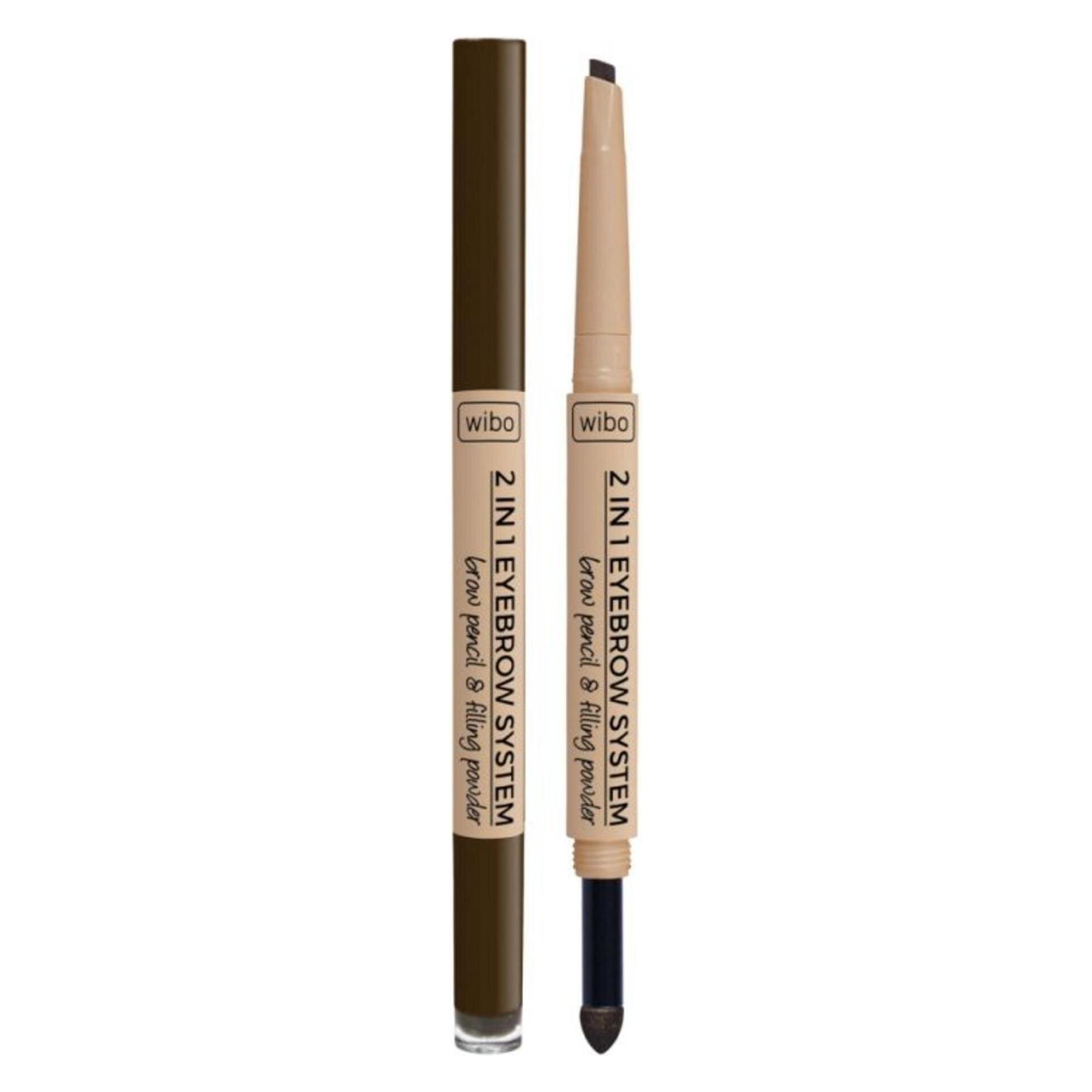 Wibo 2 In 1 Eyebrow Eyebrow Eyebrow Pencil System No. 3 2G (Braun, Dunkelbraun) (5907439139507)