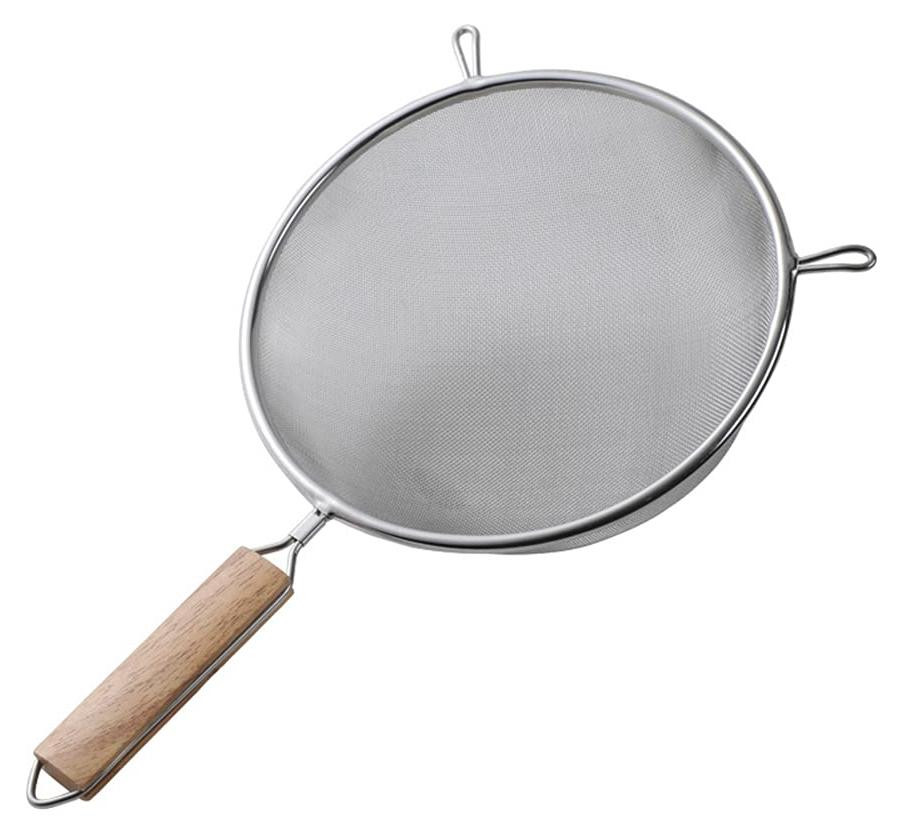 Dripio Zeef met houten handvat, roestvrij staal, zilverkleurig, Diameter: 22 cm