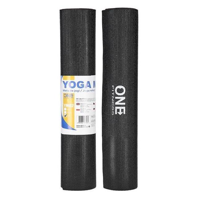 One Yoga mat Fitness YM02, black (6 mm) (5907695537468)