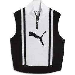 Puma, Damen, Sportshirt, FUTURE..ARCHIVE Half-Zip Knitted Tank (L), Weiss, Schwarz