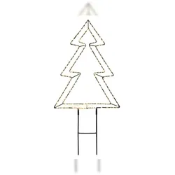 Lumineo LED Gartenstecker Weihnachtsbaum 40cm Metall Outdoor Weihnachtsbeleuchtung Gartendeko Weihnachtsdeko Gartenbeleuchtung Weihnachten Garten Warmweiß