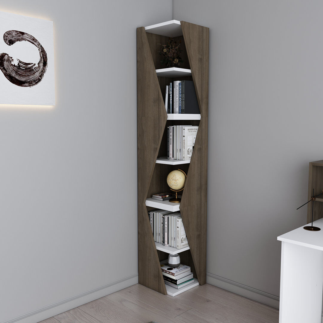 Latitude Run Lileah 165cm H x 31.8cm W Standard Bookcase Brown/Black