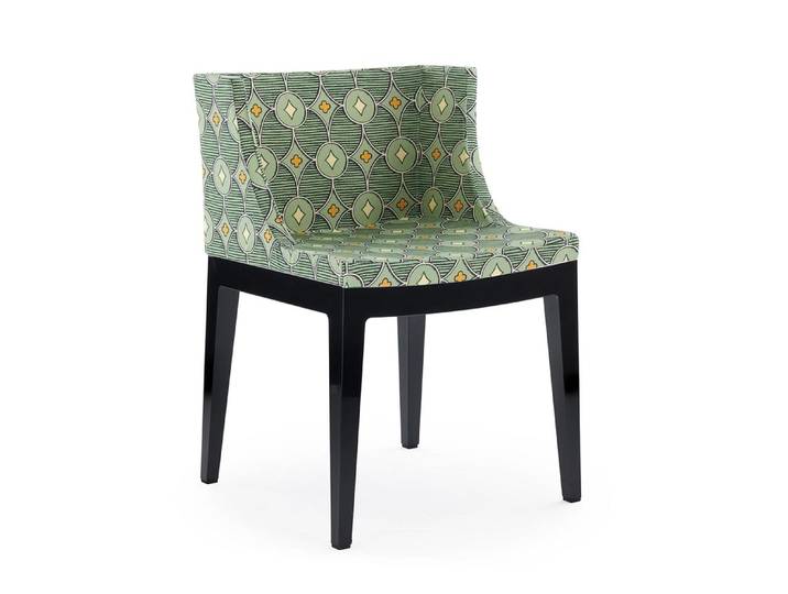 KARTELL fauteuil MADEMOISELLE RUBELLI QUATREFOIL (Base noire, si pistache - Tissu et polycarbonate)