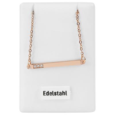 Kette ohne Anhänger ADELIA´S "Halskette aus Edelstahl mit Strass Steinchen 43 cm", gold, Halsketten, Damen, 43cm, Edelstahl, Perfekt als Geschenk zum Weihnachten
