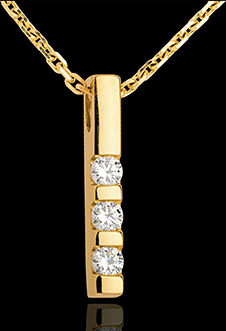 Edenly AnhÃ¤nger Trilogie in Gelbgold - 0.22 Karat - 3 Diamanten