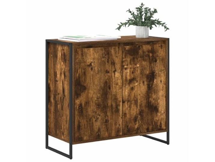 KTHLBRH Sideboard Eiche rauchig 79 x 36 x 75 cm Industrielles Design, moderner Landhausstil, große rechteckige Aufbewahrung, für Wohnzimmer