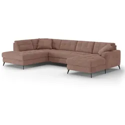SOMETA Wohnlandschaft Matteo II Stoff Coral