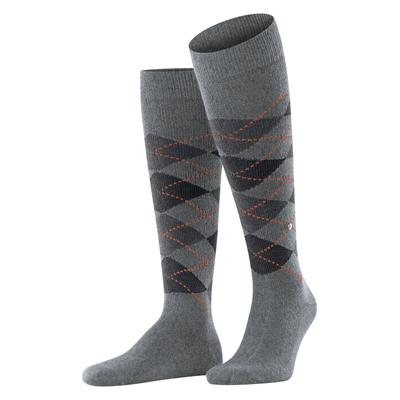 Kniestrümpfe BURLINGTON "Preston", Herren, Gr. 40-46, grau (light grau), Materialmix, Argyle-Muster, Socken Kniestrümpfe, Einheitsgröße 40-46, Argyle-Muster, besonders weich
