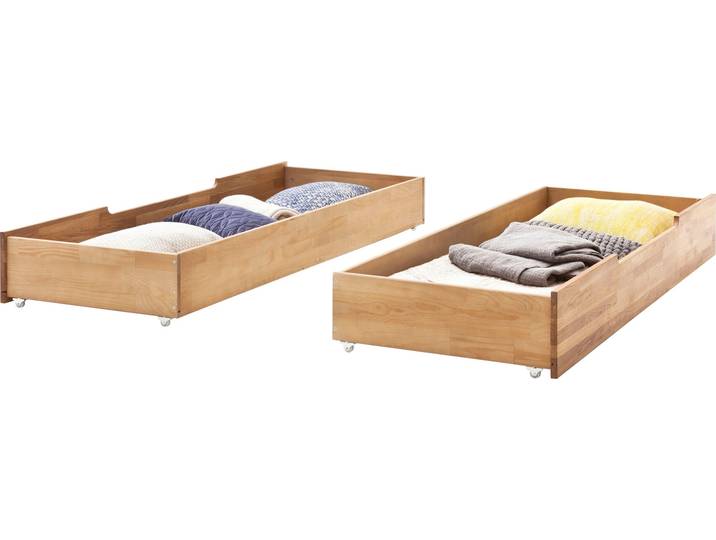 Bettschubkasten HOME AFFAIRE Tommy , braun (wildeiche), B:166cm H:23cm T:62cm, Massivholz, Schubladen, Bettschubkasten, aus massivem Wildeichenholz, in unterschiedlichen Breiten