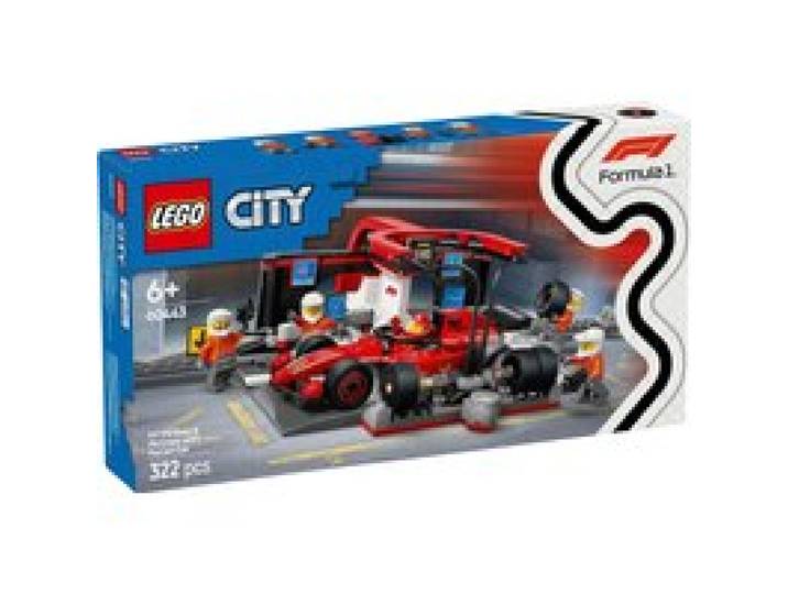 60443 F1® Boxenstopp mit Boxencrew und Ferrari Flitzer