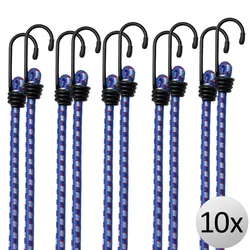DEUBA Deuba Spanngummi Expander 10er Set 30,5cm x 0,8cm blau / weiß / rot