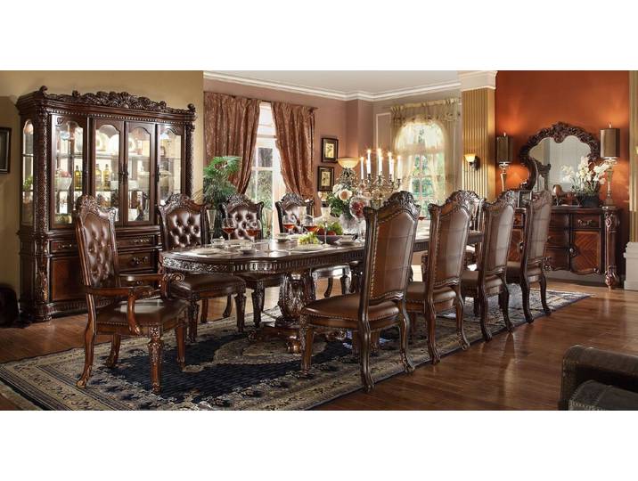 JVmoebel Esszimmer-Set Essgruppe aus braunem Holz mit stilvollen Stühlen, (Esszimmer-Set, Küchen-Set), Made in Europa