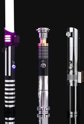 Modern Mode Marketplace RGB Metal Lightsaber Laser Sword Flashing Luke Lightstick Rave Toys type 9 Gold Rgb