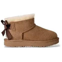 UGG Unisex für Kinder. 1185920T Ultra Mini Bailey Bow Lederstiefeletten braun (23.5), Wohnung, Keine, Lässig, Kinderbekleidung