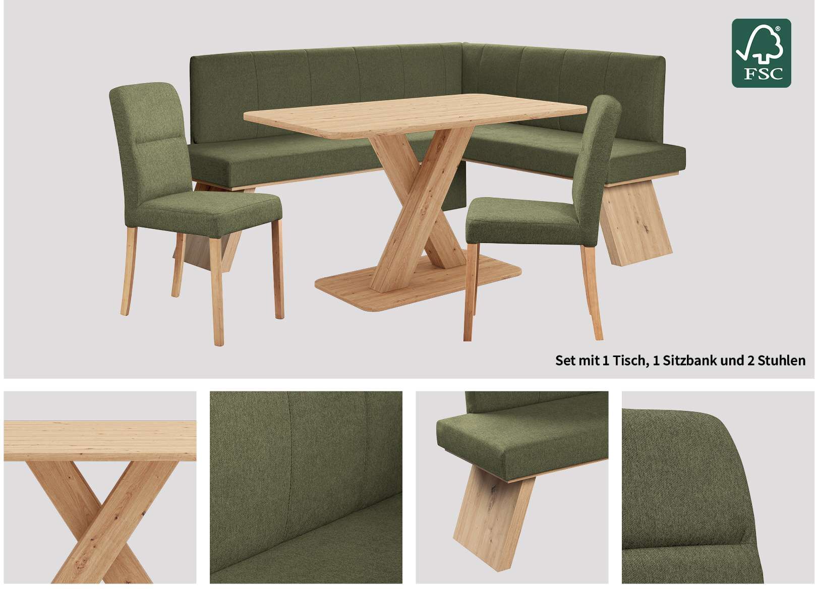 Esstisch HOME AFFAIRE "Miles Tisch, Esszimmertisch, Küchentisch", braun (dekor eiche ontario, dekor eiche ontario, dekor eiche ontario), B:137cm H:76cm T:80cm, Tische, Esstisch, Esstisch mit X Gestell und Bodenplatte. Breite 137 cm, fix Tisch dekor eiche 
