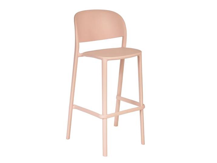 Tabouret haut d'extérieur Lucia en polypropylène recyclable - Rose