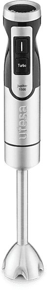 Batidora de mano - Ufesa BP Jupiter 1500, 1500 W, Velocidad variable, 4 cuchillas, Inox