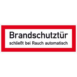 SafetyMarking 21.2548 Hinweisschild Brandschutztür schließt bei Rauch automatisch Folie selbstklebend (B x H) 297 mm x 105 mm 1 St.