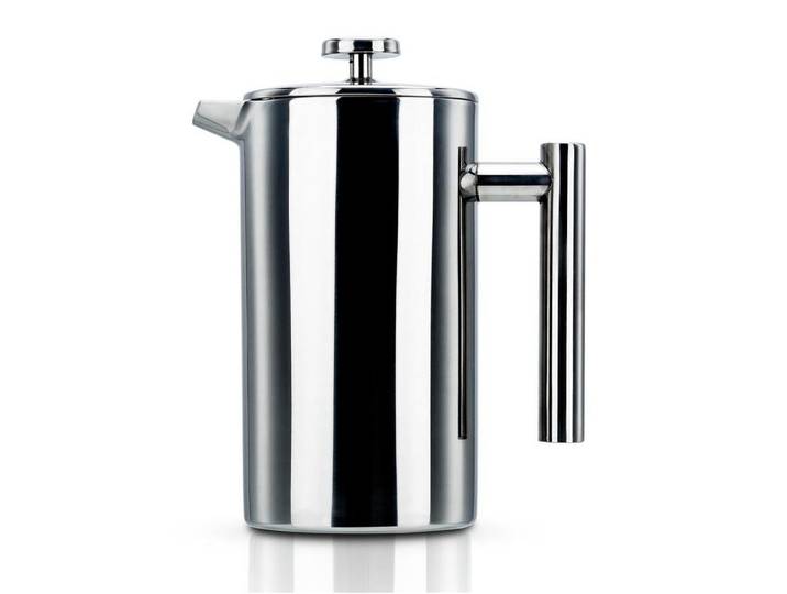 Intirilife Kaffeekanne 1l nach französischem Pressensystem, Silberfarben, Metall, 1 L, Geschirr, Kannen & Karaffen, Kaffeekanne & Thermoskanne