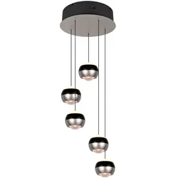Trio Select LED-Pendelleuchte Orbit Alu, Eisen, Stahl & Metall Silber Nickel matt